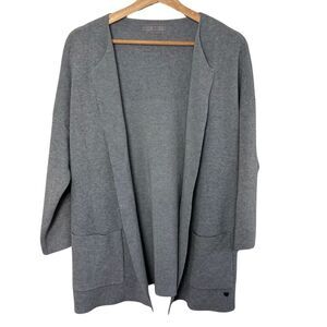 Gray Cozy Thick and Soft Open Front Cardigan Heart ALFA Bead 8006 Size Medium